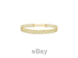 9ct Solid Yellow Gold Number 8 Figure Bracelet 19cm/7.5 + Box + FREE Gifts