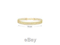 9ct Solid Yellow Gold Number 8 Figure Bracelet 19cm/7.5 + Box + FREE Gifts