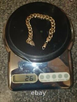 9ct Solid gold Curb Bracelet Fully Hallmarked 26 grammes