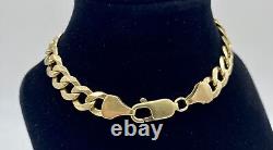 9ct Thick Unisex Yellow Gold Curb Bracelet 8 Excellent Condition