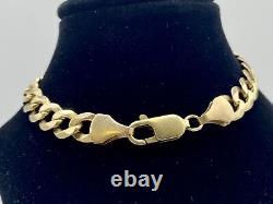 9ct Thick Unisex Yellow Gold Curb Bracelet 8 Excellent Condition