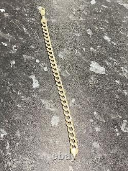 9ct Thick Unisex Yellow Gold Curb Bracelet 8 Excellent Condition