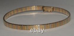 9ct Three Colour Gold Flat Bracelet