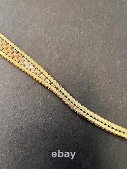 9ct Tri Colour Gold Bracelet (GD915) 14.4g
