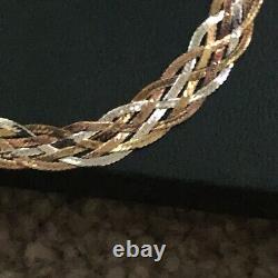 9ct Tri Coloured Woven Bracelet