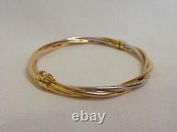 9ct Two Colour Gold Twist Bangle Diameter 70 x 60 mm S6961