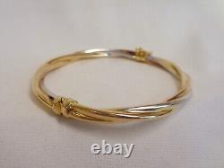 9ct Two Colour Gold Twist Bangle Diameter 70 x 60 mm S6961