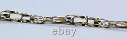 9ct Two-Tone Fancy Link Bracelet Hallmarked spiral yellow and white gold