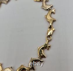 9ct Two Tone Gold Dolphin Bracelet