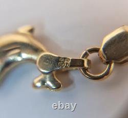 9ct Two Tone Gold Dolphin Bracelet