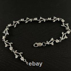 9ct White Gold 7.25 Fancy Link Bracelet 6.4g