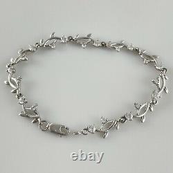 9ct White Gold 7.25 Fancy Link Bracelet 6.4g