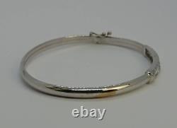 9ct White Gold Bangle with Cubic Zirconia 9ct Gold Bangle