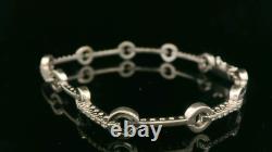 9ct White Gold & Diamond Hoop and Bar Style Bracelet 7 1/2