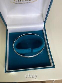 9ct White Gold Hinged Bracelet Bangle Hallmarked 375 VERY NICE CONDITION 18cm