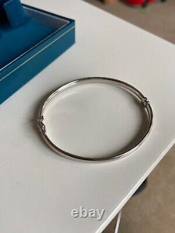 9ct White Gold Hinged Bracelet Bangle Hallmarked 375 VERY NICE CONDITION 18cm