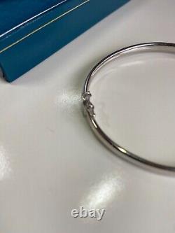 9ct White Gold Hinged Bracelet Bangle Hallmarked 375 VERY NICE CONDITION 18cm