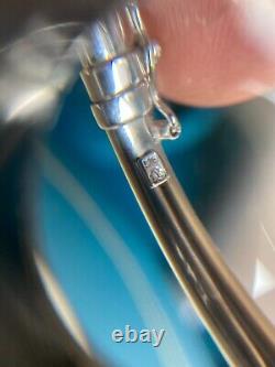 9ct White Gold Hinged Bracelet Bangle Hallmarked 375 VERY NICE CONDITION 18cm