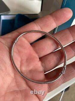 9ct White Gold Hinged Bracelet Bangle Hallmarked 375 VERY NICE CONDITION 18cm