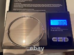 9ct White Gold Hinged Bracelet Bangle Hallmarked 375 VERY NICE CONDITION 18cm