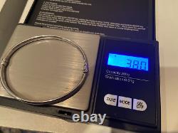 9ct White Gold Hinged Bracelet Bangle Hallmarked 375 VERY NICE CONDITION 18cm