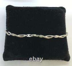 9ct White Gold Infinity Link Bracelet with 20 Diamonds Gold & Diamond Bracelet