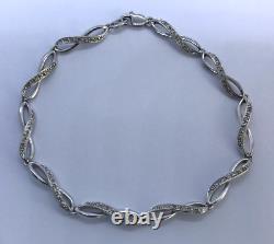 9ct White Gold Infinity Link Bracelet with 20 Diamonds Gold & Diamond Bracelet