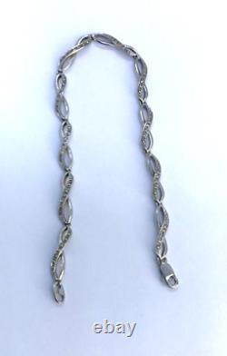 9ct White Gold Infinity Link Bracelet with 20 Diamonds Gold & Diamond Bracelet