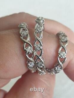 9ct White Gold Kiss 0.50ct Diamond Bracelet 7.5 Inches