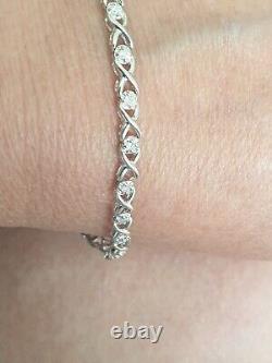 9ct White Gold Kiss 0.50ct Diamond Bracelet 7.5 Inches