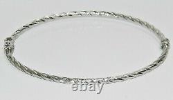 9ct White Gold Ladies Bangle Twisted Design New Gift Boxed