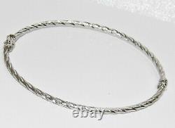 9ct White Gold Ladies Bangle Twisted Design New Gift Boxed