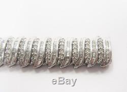 9ct White Gold Ladies Very Wide 5.25ct Diamond Tennis Bracelet