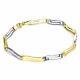 9ct White & Yellow Gold Greek Key Bracelet Waves Greece 7 Inches Ladies Adult