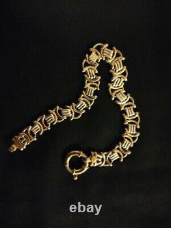 9ct White and Yellow Gold Bracelet, Heavy
