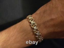 9ct White and Yellow Gold Bracelet, Heavy