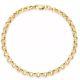 9ct Yellow Solid Gold Round Link Bracelet 18cm/7 + Box + Free Gift