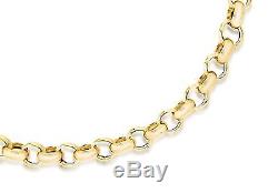 9ct YELLOW Solid GOLD Round Link Bracelet 18cm/7 + Box + FREE Gift