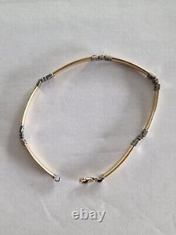 9ct Yellow And White Gold Bracelet (375 Hallmarked) 7.7inch Fancy Bracelet