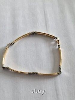 9ct Yellow And White Gold Bracelet (375 Hallmarked) 7.7inch Fancy Bracelet