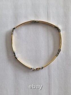 9ct Yellow And White Gold Bracelet (375 Hallmarked) 7.7inch Fancy Bracelet