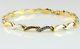 9ct Yellow And White Solid Gold Diamond Cut Wave Link Bracelet 19cm / 7.5 Inch