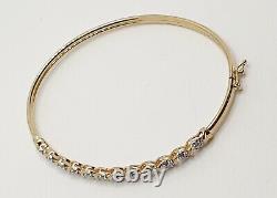 9ct Yellow Gold 0.15ct Diamond Eternity Bangle