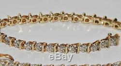9ct Yellow Gold 0.25ct Diamond Ladies Tennis Bracelet