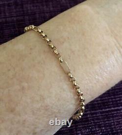 9ct Yellow Gold 11 + 1 Figaro Round Bracelet 19cm Brand New 2.4gr