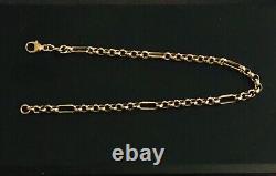 9ct Yellow Gold 11 + 1 Figaro Round Bracelet 19cm Brand New 2.4gr