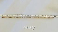 9ct Yellow Gold 11 + 1 Figaro Round Bracelet 19cm Brand New 2.4gr