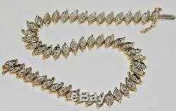 9ct Yellow Gold 1.00ct Diamond Ladies Fancy Tennis Bracelet Solid 9K Gold