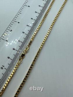 9ct Yellow Gold 2.1mm Box Venetian Link 7.5 / 19cm Bracelet Chain (0585)