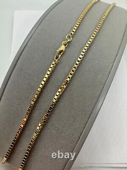 9ct Yellow Gold 2.1mm Box Venetian Link 7.5 / 19cm Bracelet Chain (0585)